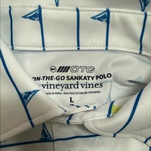 Vineyard Vines White and Blue Kids Polo Shirt Youth Large
